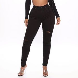 Black High Waisted Skinny Jeans
